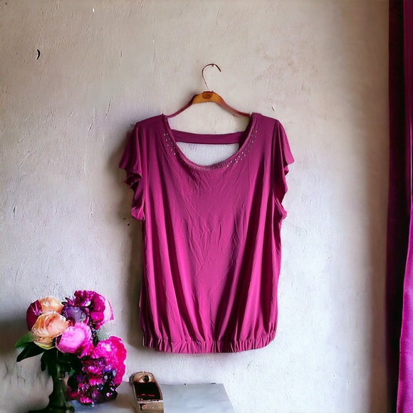 Notations Women’s Size 1X Pink Blouse - Picture 5 of 14